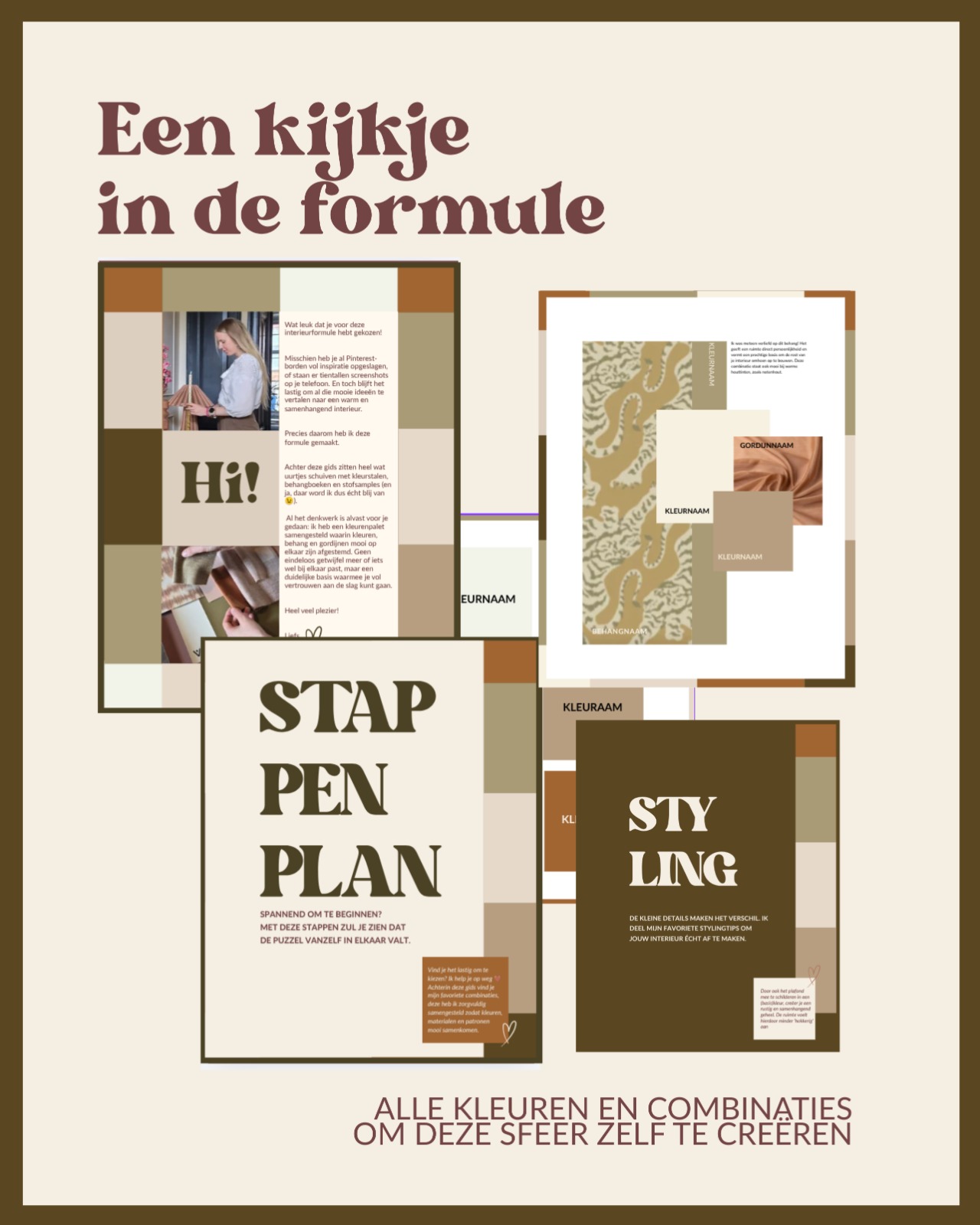 Een kijkje in de formule: voorbeeldpagina's uit de gids met stappenplan en stylingtips
