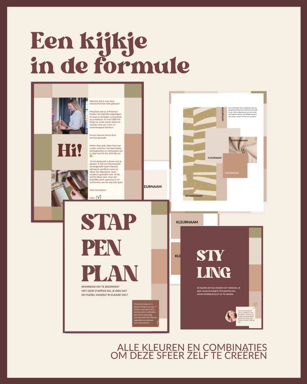Een kijkje in de formule: voorbeeldpagina's uit de gids met stappenplan en stylingtips